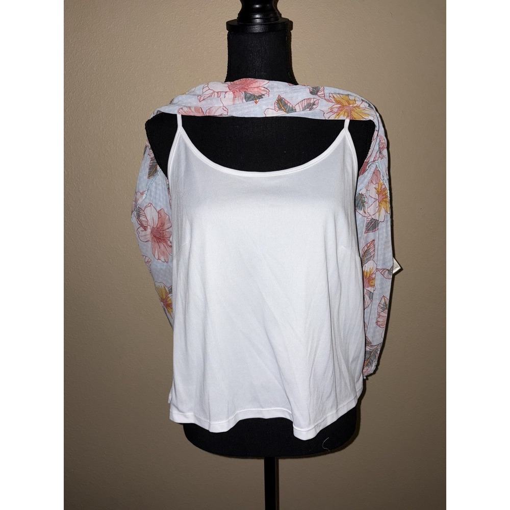 Studio JPR Womens Blue Floral boho Fairy Babydoll Top Medium - Picture 3 of 5